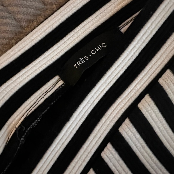Très Chic Striped Black and White Dress - Picture 3 of 4
